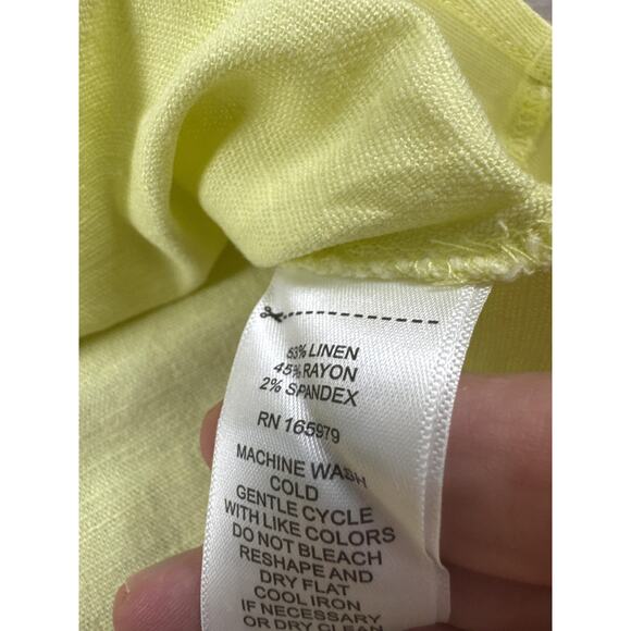 Cable & Gauge Women's Linen Blend Button‎ Detail Top Blouse - Small, Yellow, NWT - Picture 7 of 7